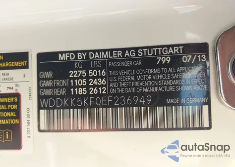 2014 Mercedes-Benz E 350 350 z USA, uszkodzony, nr VIN WDDKK5KF0EF236949